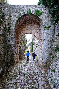 The Roman gate on Via Clodia, Saturnia, Maremma, Grosseto, Tuscany, Italy, Europe