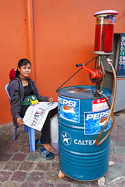 Gas station, Phnom Penh, Cambodia, Indochina, Southeast Asia, Asia