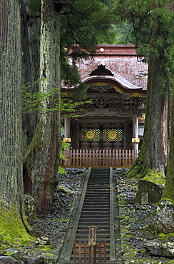 Chokushimon Imperial Gate at Eiheiji Temple, headquarters of the Soto sect of Zen Buddhism, in Fukui, Japan