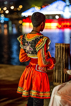 Traditional dress for Vesak, a festival to celebrate Buddha's birthday in Colombo, Sri Lanka, Asia 