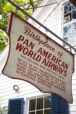 Sign for Pan American Airways in Key West, Florida, United States of America, North America