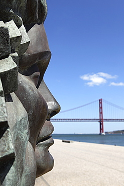 Memorial to Fado, Amalia Rodrigues and Lisbon, by the 25 April Bridge, Belem district, Lisbon, Portugal, Europe