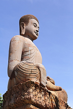 Long-eared Buddha figure at Udon Monastery (Vipassana Dhura Buddhist Centre) at Phnom Udon, Udong, Cambodia, Indochina, Southeast Asia, Asia