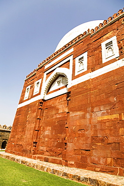 The Mausoleum of Ghiyas-ud-Din Tughluq (Ghiyath-al-Din) at Tughluqabad in Delhi, India, Asia