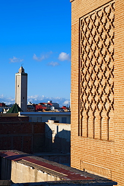 Minaret of Okba and Minaret of Sihara in the background, Oujda, Oriental Region, Morocco, North Africa, Africa