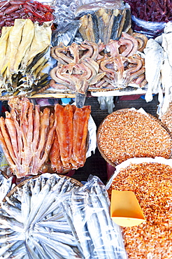 Dried fish, Food market, Phnom Penh, Cambodia, Indochina, Southeast Asia, Asia