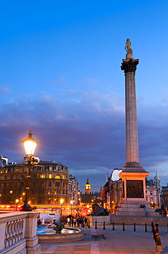 Nelsons Column and Trafalgar Square, London, England, United Kingdom, Europe