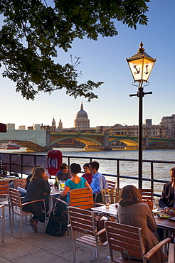 St. Paul's Cathedral from Southwark river bank, London, England, United Kingdom, Europe