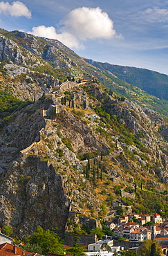 Old Town Fortifications, Kotor, Bay of Kotor, UNESCO World Heritage Site, Montenegro, Europe 