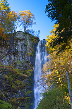 Pistyll Rhaeadr Waterfalls, Llanrhaeadr ym Mochnant, Berwyn Mountains, Powys, Wales, United Kingdom, Europe