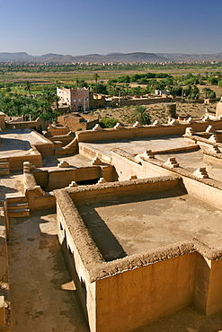 View out of a window of the Kasbah Taourirt in Ouarzazate, Morocco