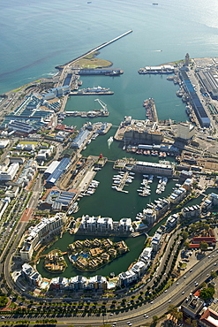 Aerial view of the Waterfront marina, Cape Town, South Africa, Africa