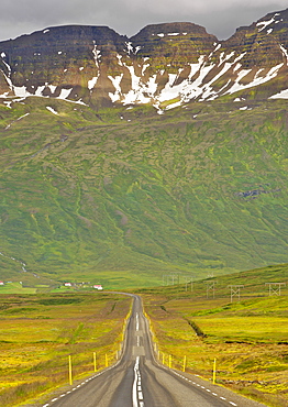 The road leading into Neskapustadur, in the east, Iceland, Polar Regions