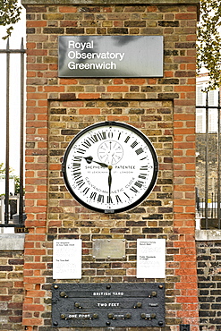 The Shepherd 24-hour gate clock at the Royal Observatory, Greenwich, UNESCO World Heritage Site, London, England, United Kingdom, Europe