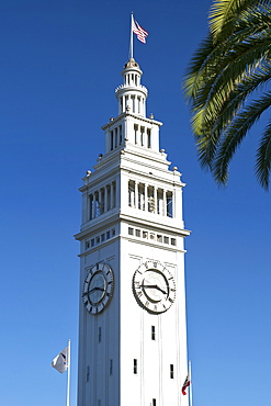 Clock tower of the San Francisco Ferry Building in San Francisco, California, United States of America, North America