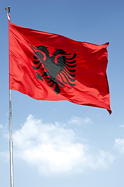 The flag of Albania, Europe