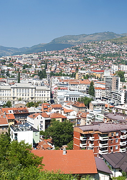 View across Sarajevo, capital city of Bosnia and Herzegovina, Europe