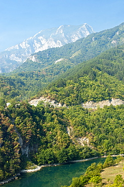 Countryside seen from the train running between Sarajevo and Mostar, Bosnia and Herzegovina, Europe