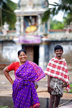 Indians at Kalapet beach near Pondicherry in India