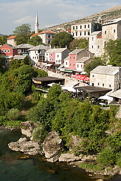 Buildings of the old town, UNESCO World Heritage Site, Mostar, Bosnia and Herzegovina, Europe