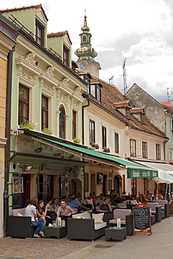 Cafes on Tkalciceva street, Zagreb, capital of Croatia, Europe