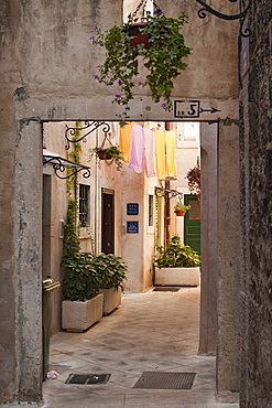 Part of the old town in the city of Split on the Adriatic Coast, Croatia, Europe