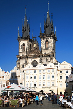 Church of Our Lady Before Tyn in Staromestske namesti (Old Town Square), Prague, Czech Republic, Europe