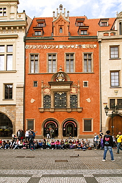 Buildings on Staromestske namesti (Old Town Square), Prague, Czech Republic, Europe