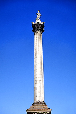 Statue of Admiral Horatio Nelson on top of Nelson's Column, Trafalgar Square, London, England, United Kingdom, Europe