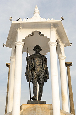 Mahatma Gandhi statue on the Pondicherry waterfront.