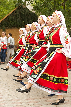 Women dancing during Independence Day festivities in Tiraspol, Transnistria, Moldova, Europe