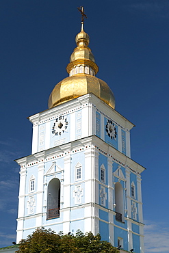 Bell tower of St. Michael's Golden-Domed Monastery in Kiev, the capital of Ukraine, Europe