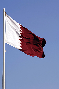 The Qatari flag.