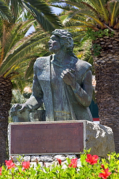 Commemorative bust of Christopher Columbus on the Portuguese Atlantic island of Porto Santo.