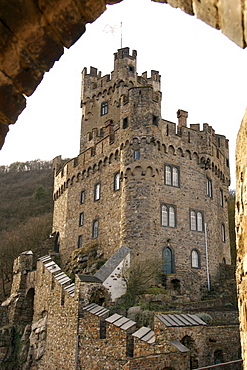 Exterior of Burg Sooneck castle along the Rhine River, Hessen, Germany, Europe