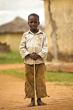 An African boy in Kidepo Valley National Park in northern Uganda.