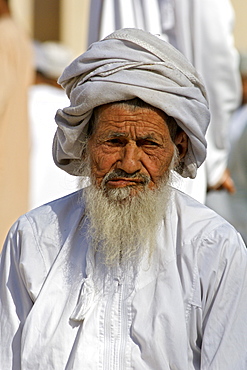 Omani man at the Friday market in Nizwa in Oman.