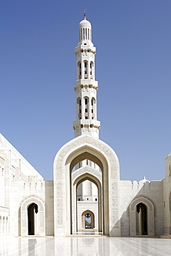 The Sultan Qaboos Grand Mosque in Muscat, the capital of Oman.