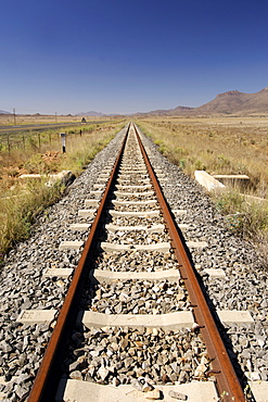 Railway line between Graaf Reinet and Middelburg in the Karoo region of South Africa's Eastern Cape Province.