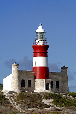 The lighthouse at Cape Agulhas, the southern-most tip of Africa.