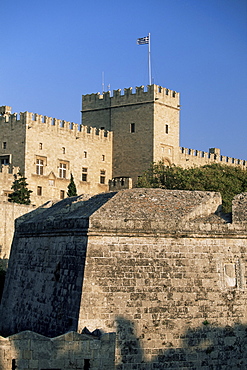 Palace of the Grand Masters, citadel of the Knights of St. John in the old quarter of Rhodes Town, Rhodes, Dodecanese islands, Greece, Europe