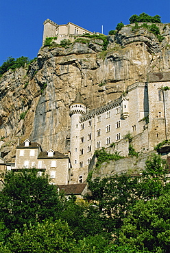 Rocamadour, legendary medieval village that clings to the cliffs of the Alzou valley, Lot, France, Europe