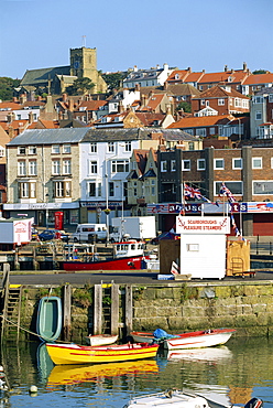 The seafront of Scarborough, the popular seaside resort on the coast of North Yorkshire, England, United Kingdom, Europe