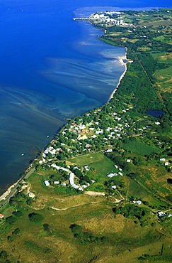 Aerial view of the north west coast of Viti Levu between Nadi and Lautok, Viti Levu, Fiji