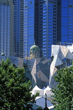 Detail of Federation Square, the new city centre arts complex, Melbourne, Victoria, Australia, Pacific