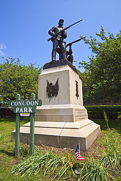 The Soldiers and Sailors Monument, erected by William Clark Noble in 1890 to honour the fallen of the American Civil War at Congdon Park on Broadway in historic Newport, Rhode Island, New England, United States of America, North America