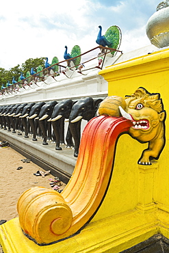 Maha Devale Buddhist and Hindu temple to elephant deity Ganesh in this sacred multi faith town, Kataragama, Uva Province, Sri Lanka, Asia