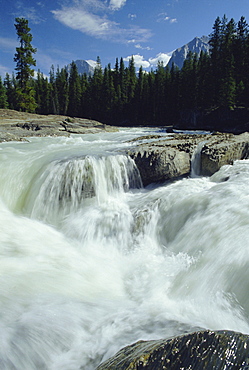 Waterfall on the Kicking Horse River, Yoho National Park, Rocky Mountains, British Columbia, Canada