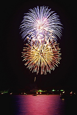 Fourth of July firework display, Portsmouth, Rhode Island, New England, United States of America, North America