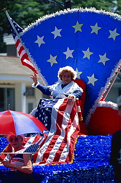 Patriotic float at Bristol's famous 4th of July parade, Bristol, Rhode Island, United States of America, North America